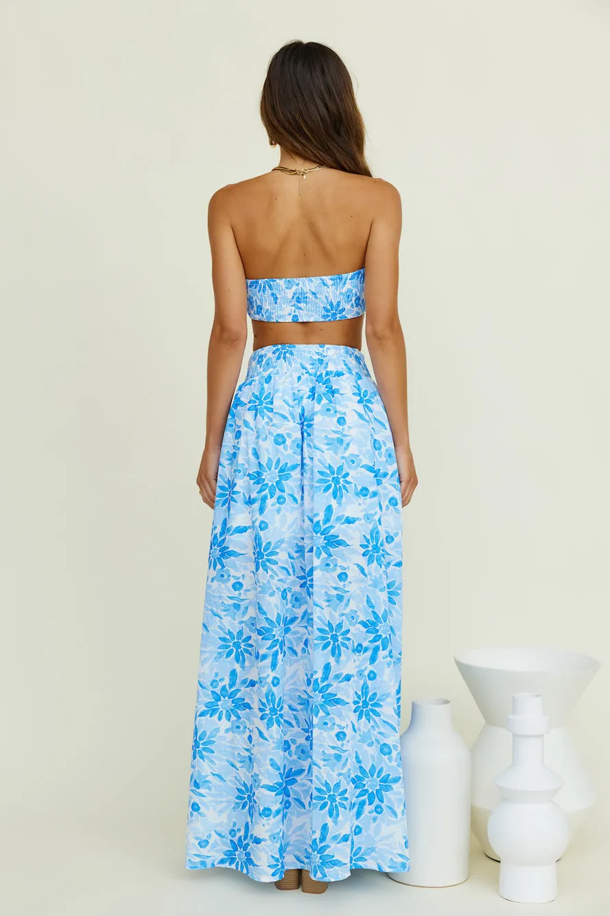 Lights Up Maxi Skirt Blue