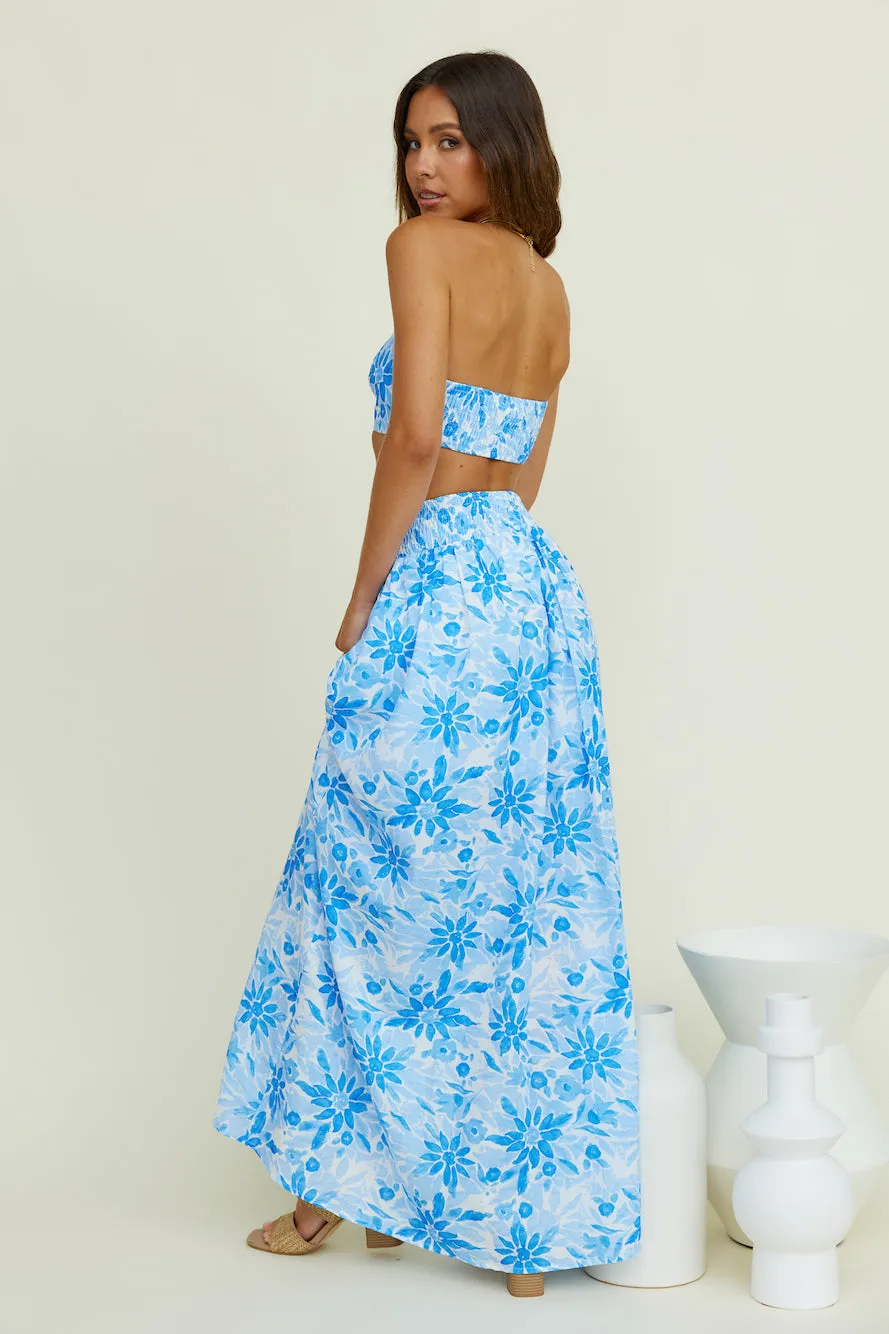 Lights Up Maxi Skirt Blue