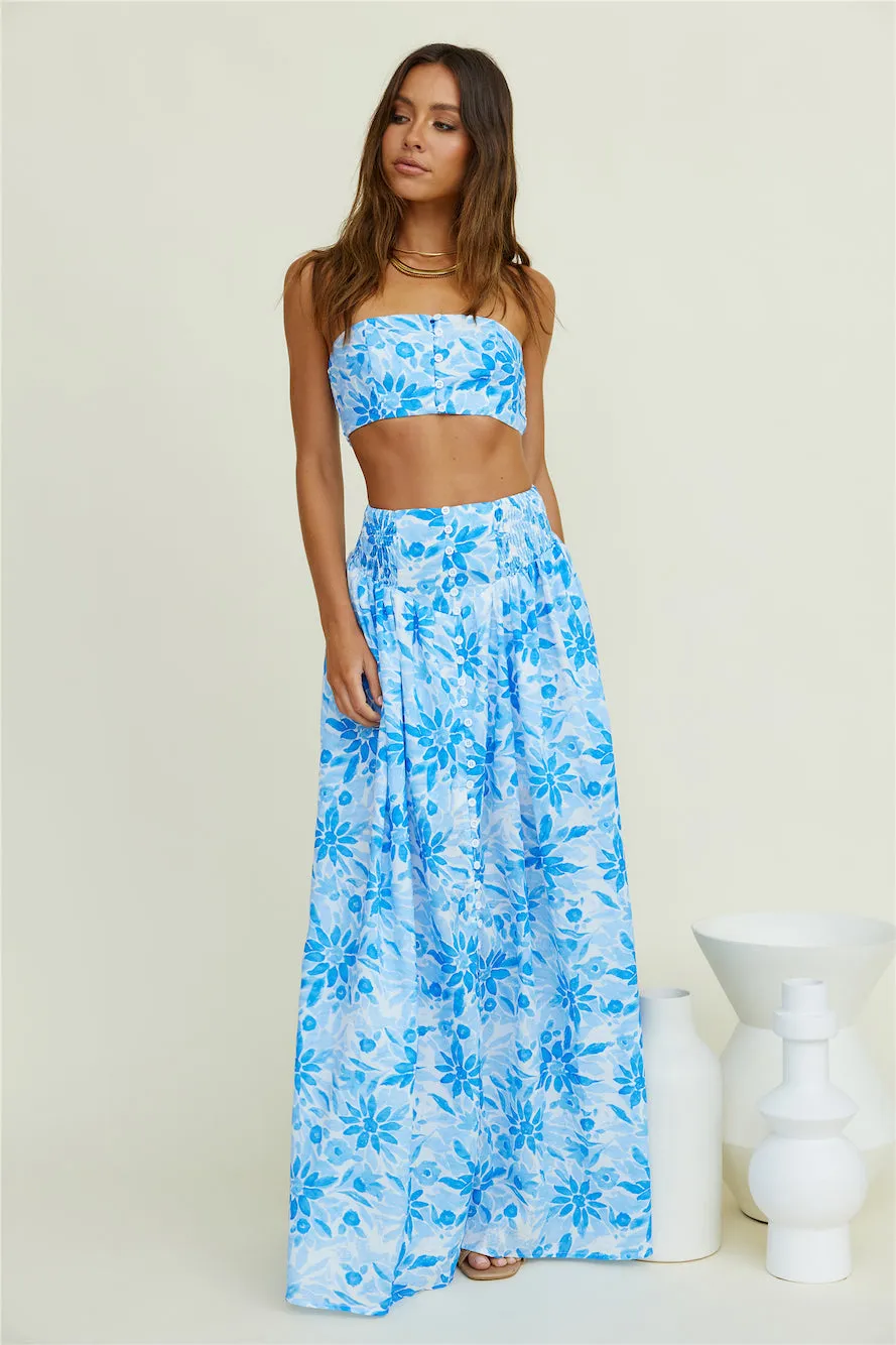 Lights Up Maxi Skirt Blue