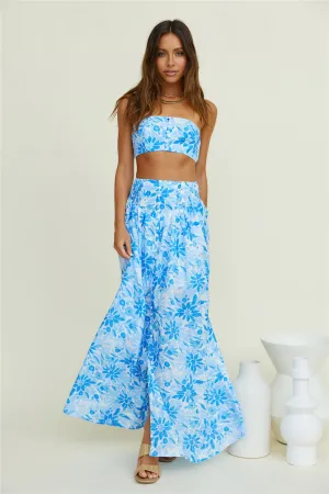 Lights Up Maxi Skirt Blue