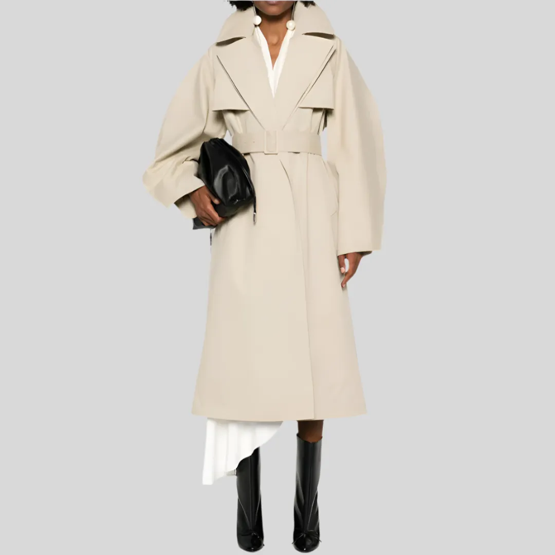long cotton trench coat loose long-sleeved jacket