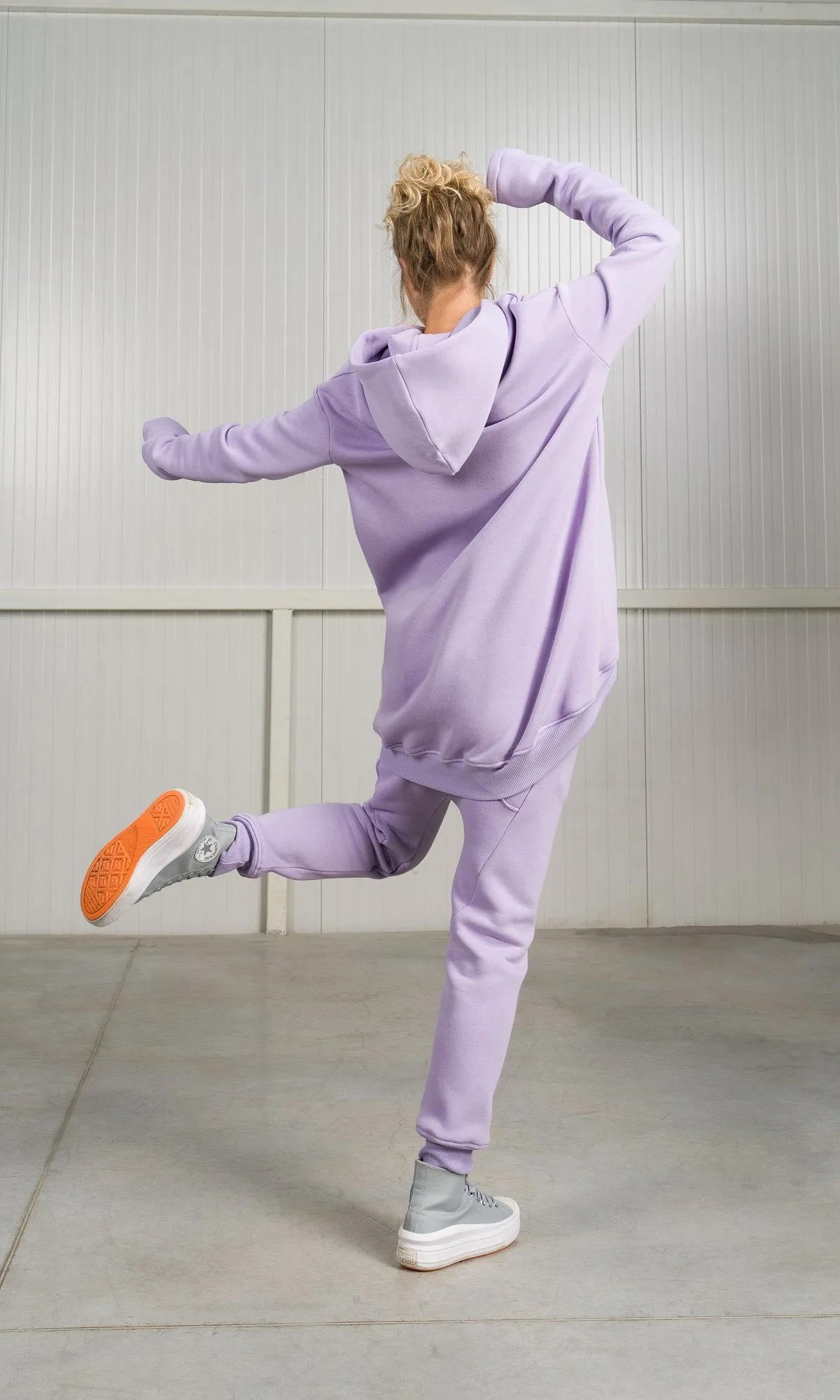 Long Hoodie with Dropped Shoulder
