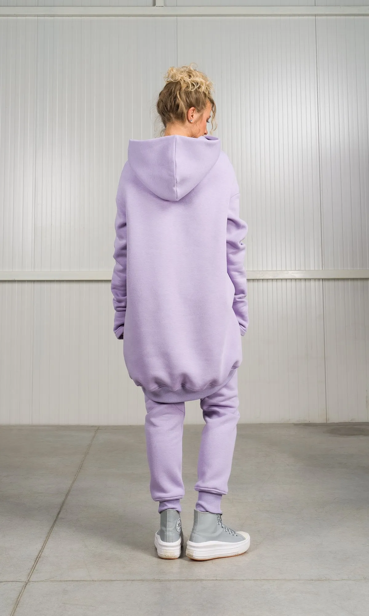 Long Hoodie with Dropped Shoulder