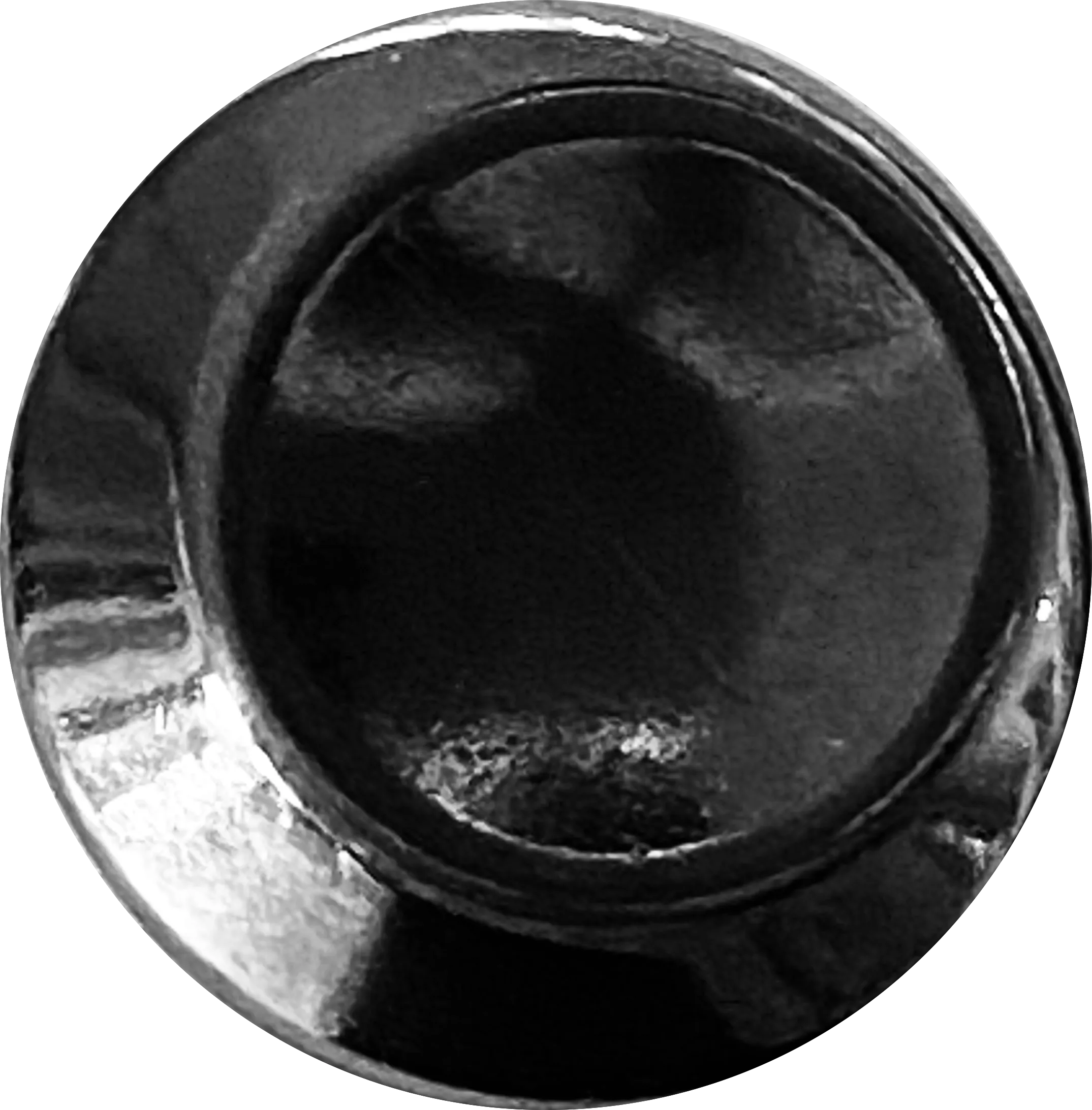 Lunar Graphite, Near-Black Mirror Crescent Button 7/8" / 22mm Shank Back, JHB Germany # FJ-80