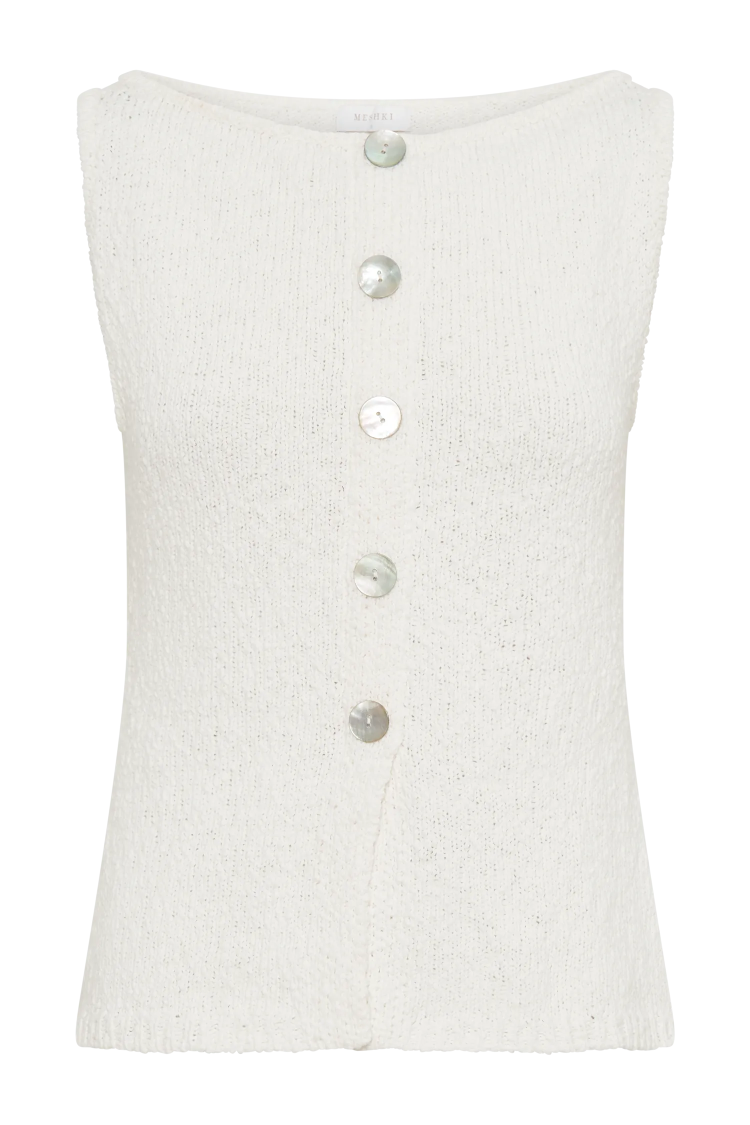 Mackie Boucle Longline Vest - White