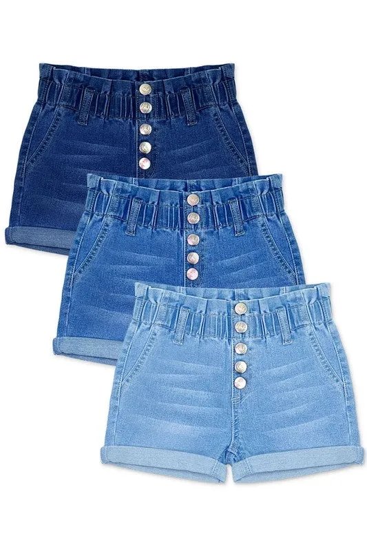 Medium Denim Girl's Premium Denim  Shorts