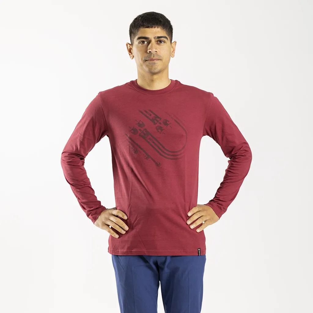 Men's Track Long Sleeve Shirt (Nova Red)
