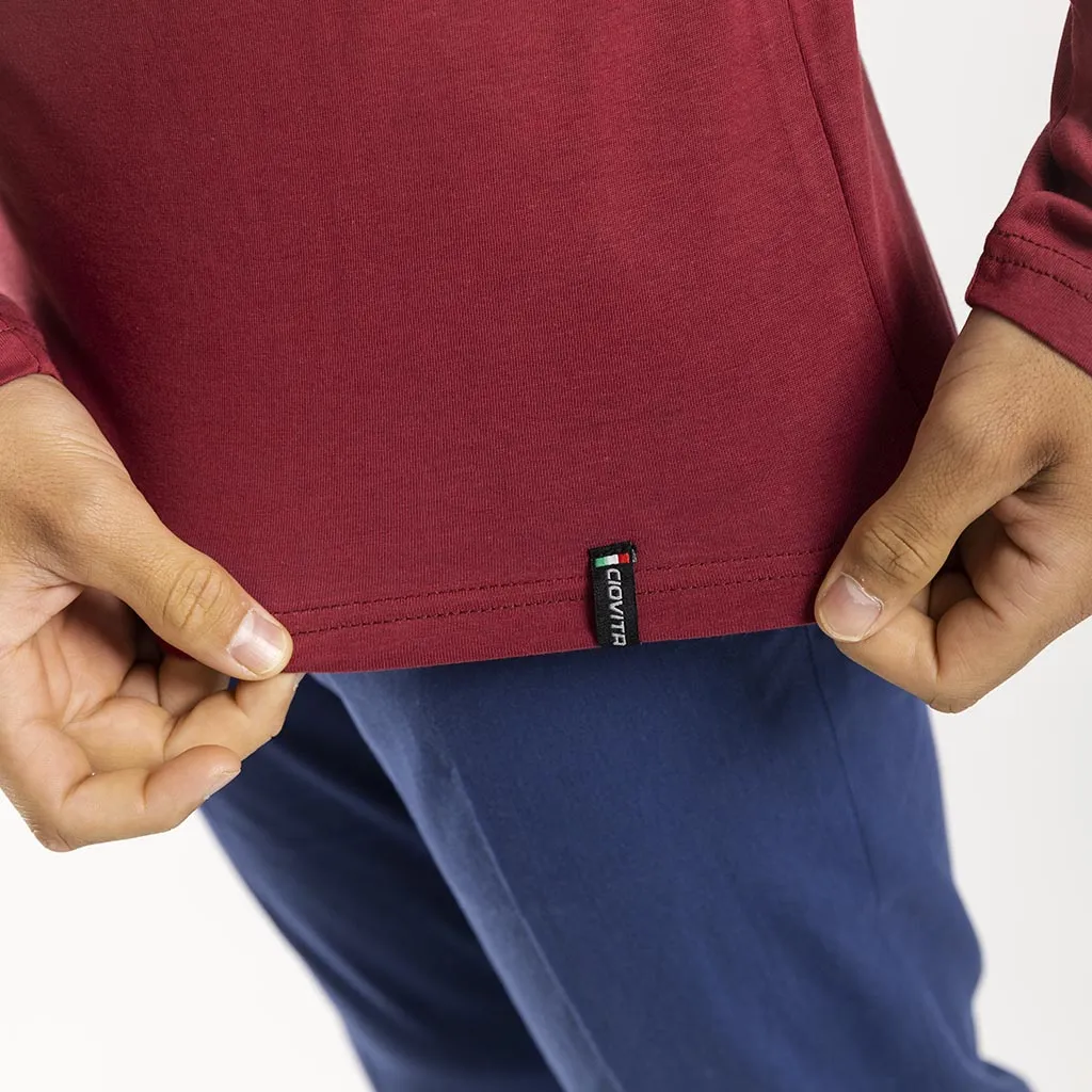 Men's Track Long Sleeve Shirt (Nova Red)