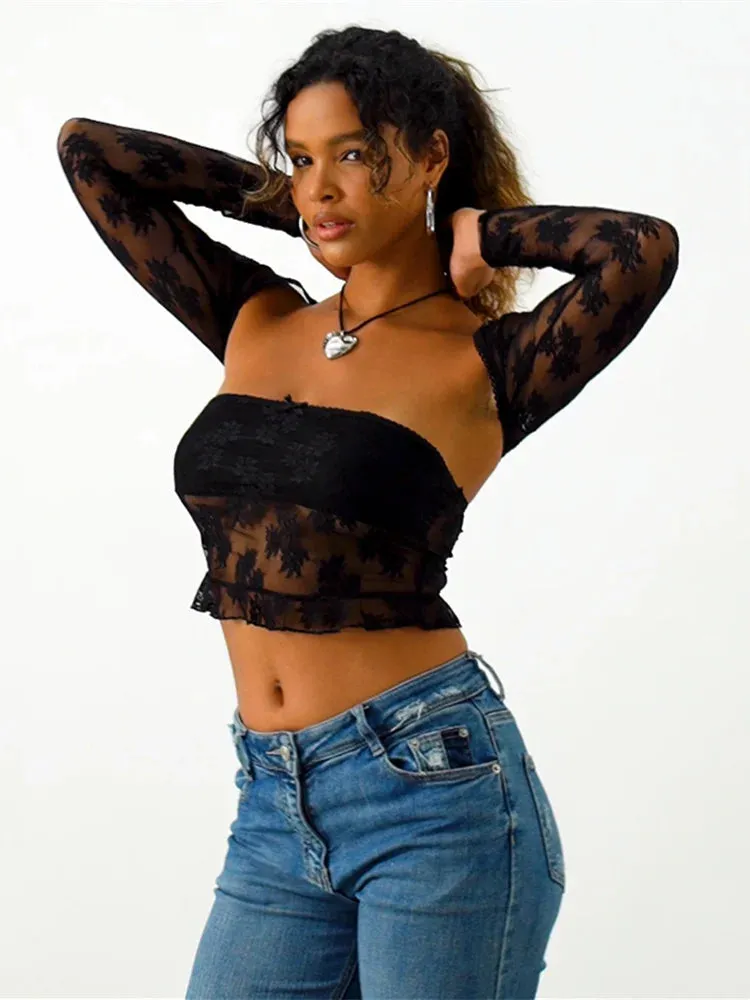 Meshed Petals Lace Top