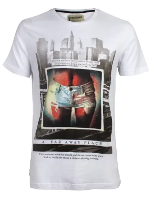 Midriff Motif Crew Neck T-Shirt in Optic White - Dissident