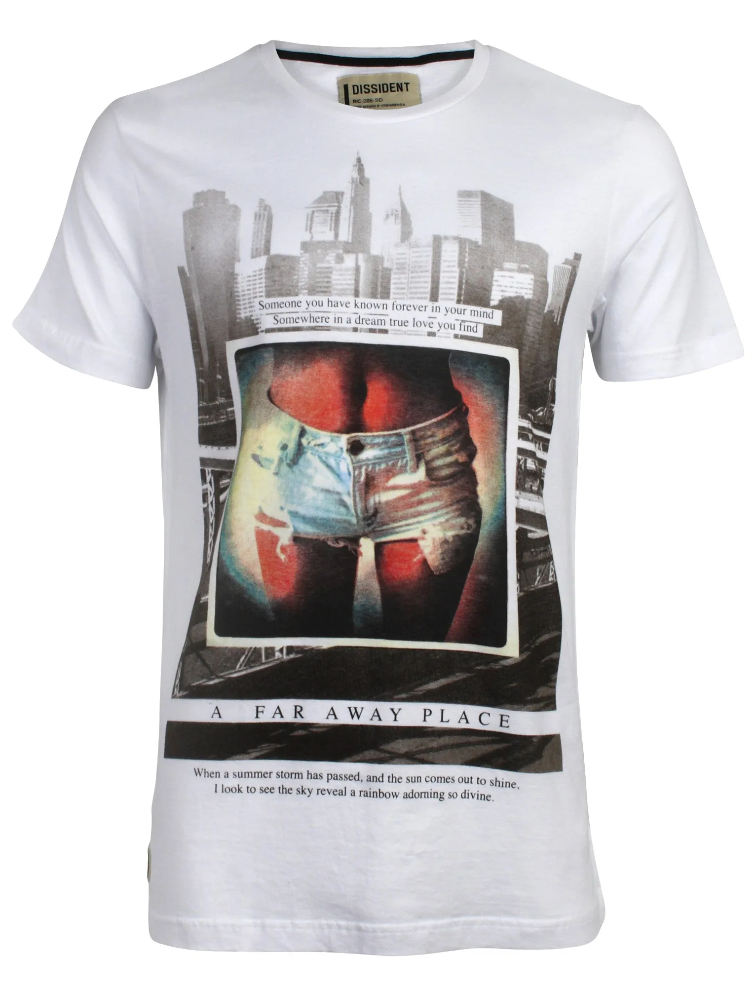 Midriff Motif Crew Neck T-Shirt in Optic White - Dissident