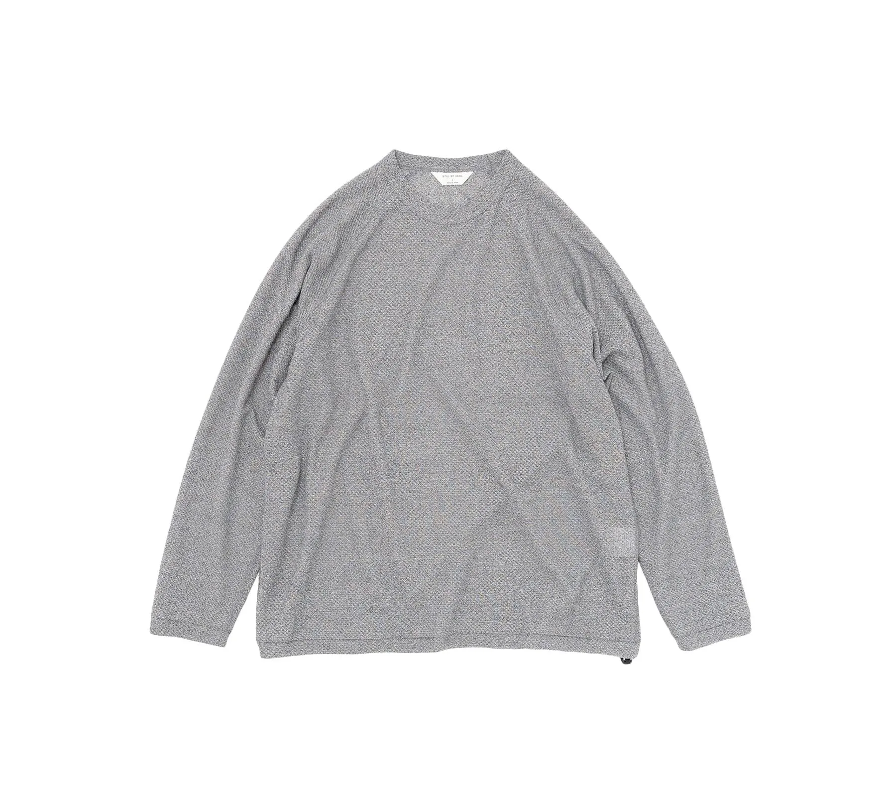 Moss Stitch Long Sleeve | Melange Grey