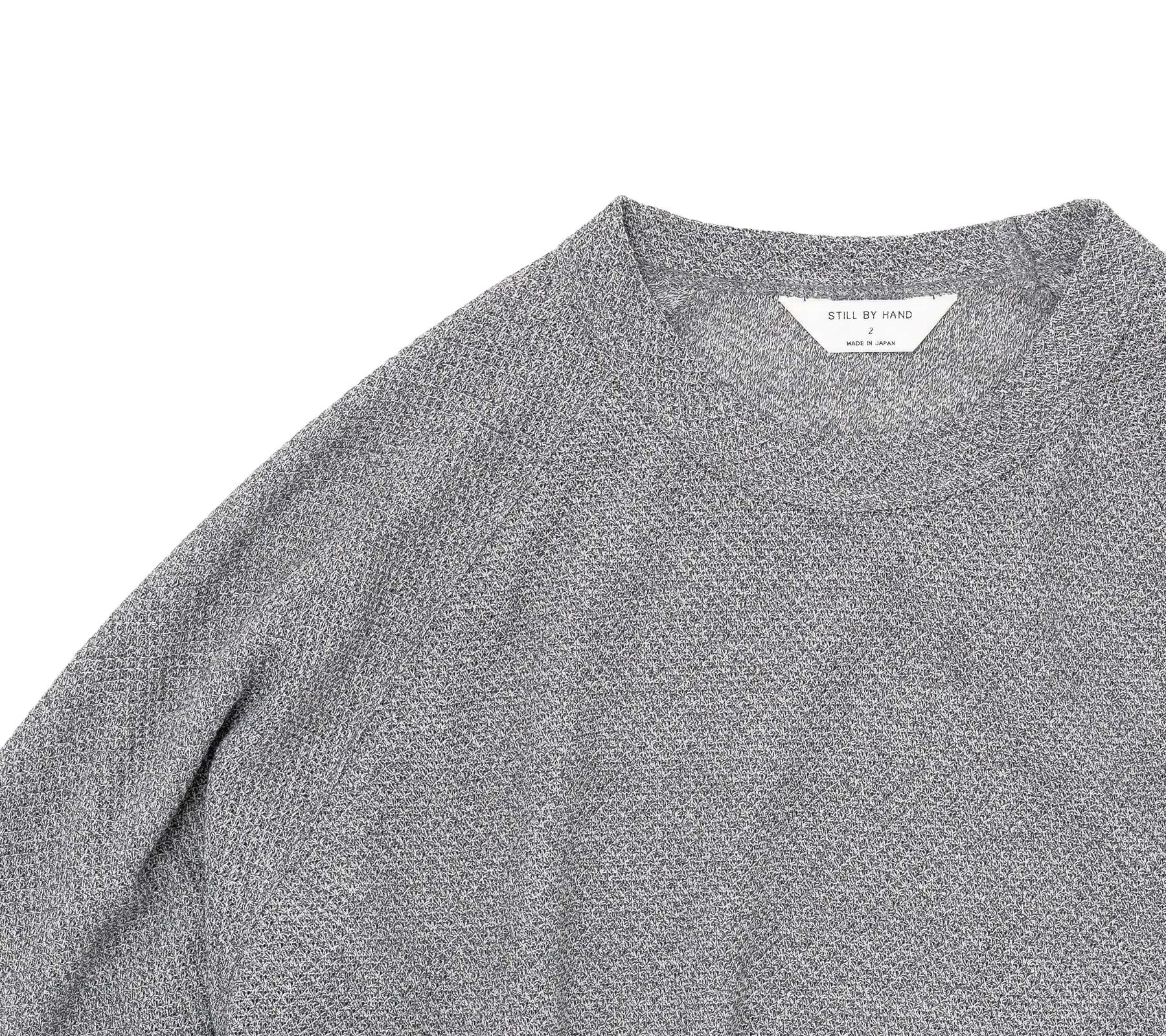 Moss Stitch Long Sleeve | Melange Grey