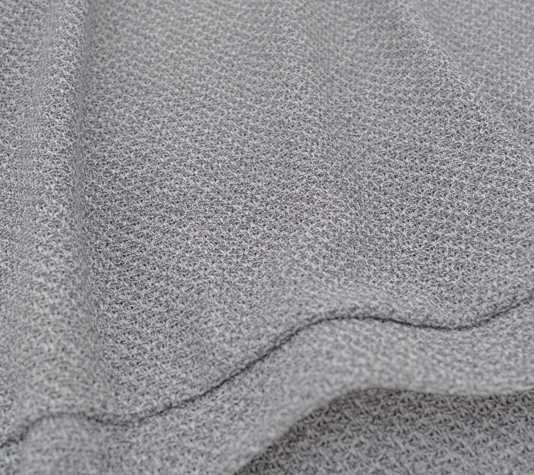 Moss Stitch Long Sleeve | Melange Grey