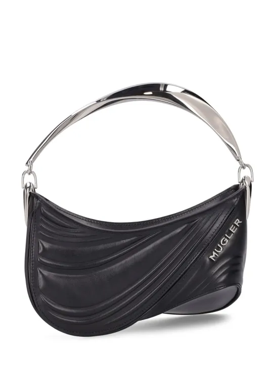 MUGLER   Spiral embossed leather pouch 