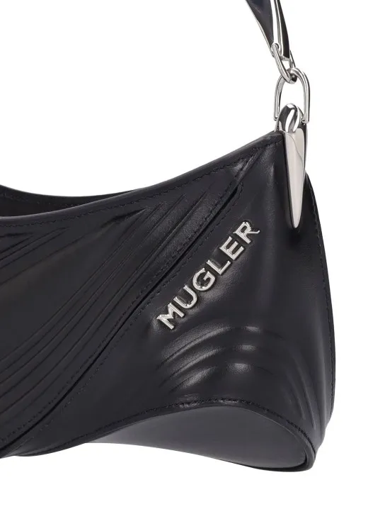 MUGLER   Spiral embossed leather pouch 