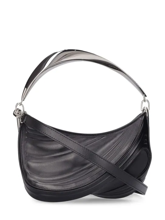 MUGLER   Spiral embossed leather pouch 
