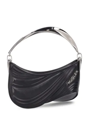MUGLER   Spiral embossed leather pouch 