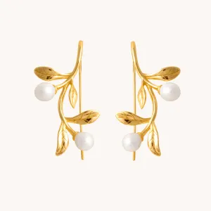 Olive Branch Gold Drop Earrings W.