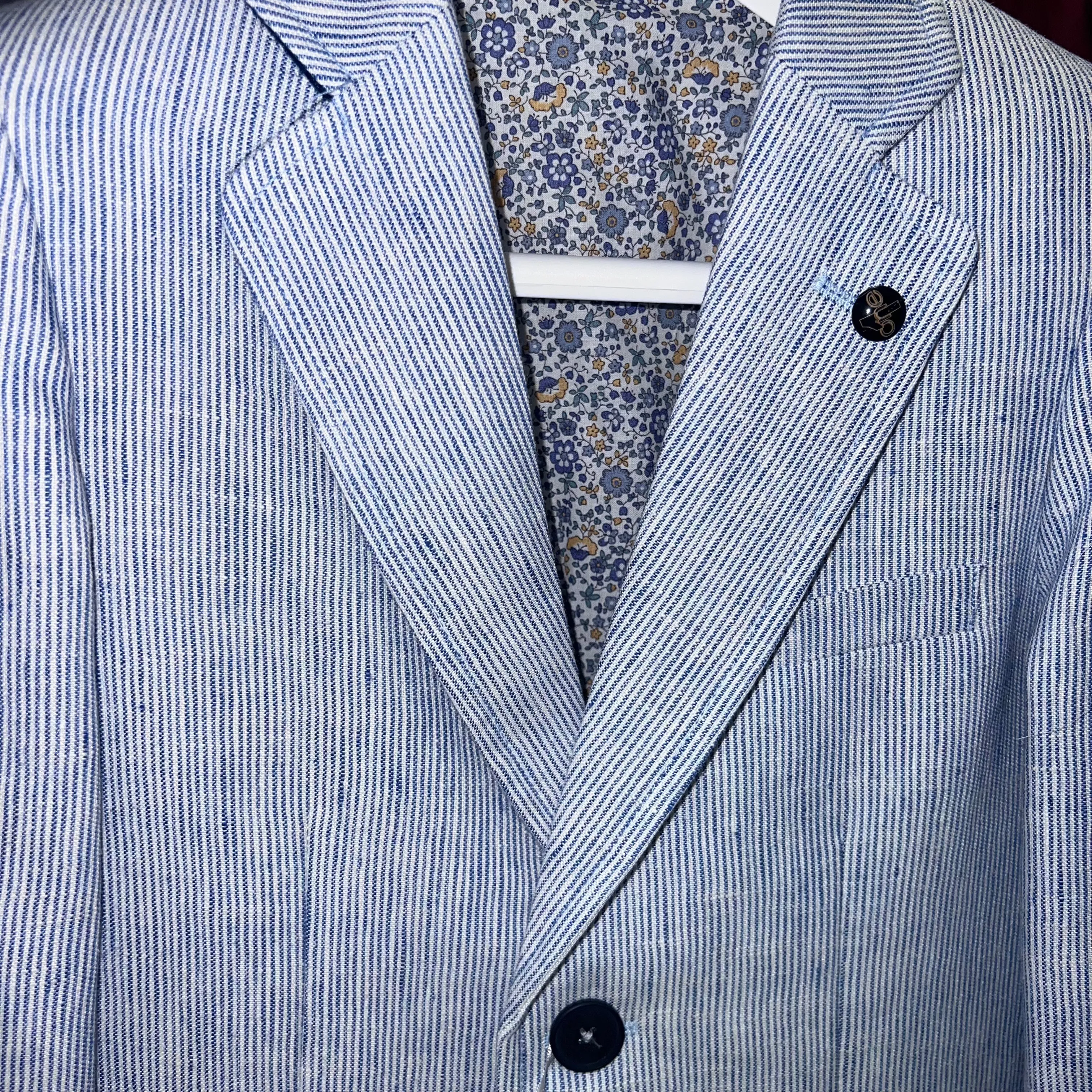 One Varones Boys Pale Blue Stripe Blazer