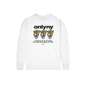 Only NY Floral Directory Long Sleeve T-Shirt - Heather Grey