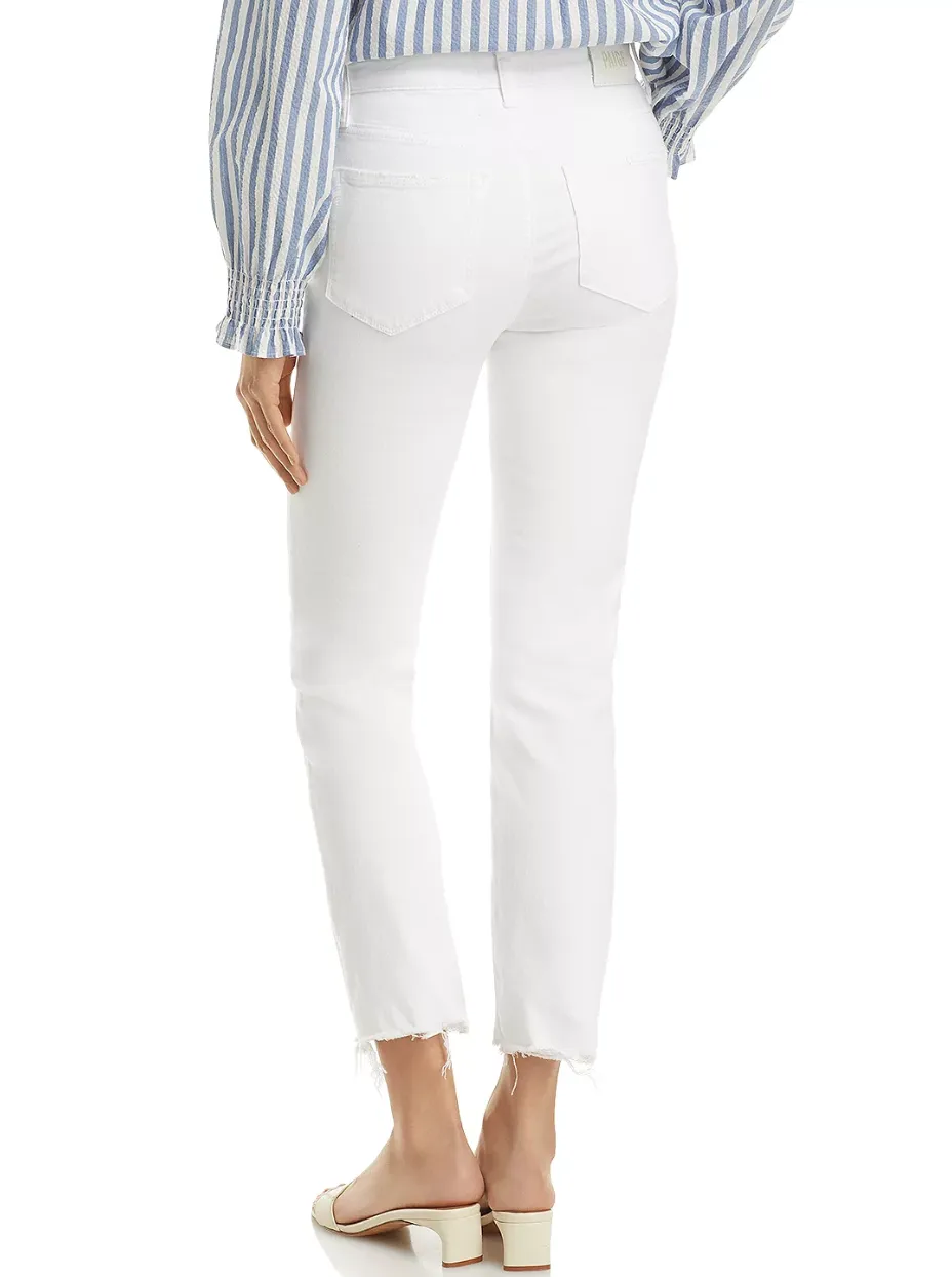 Paige Cindy HR Straight Ankle White W/Grand Hem