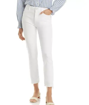 Paige Cindy HR Straight Ankle White W/Grand Hem