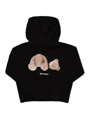 Palm Angels   Bear print cotton hoodie sweatshirt 