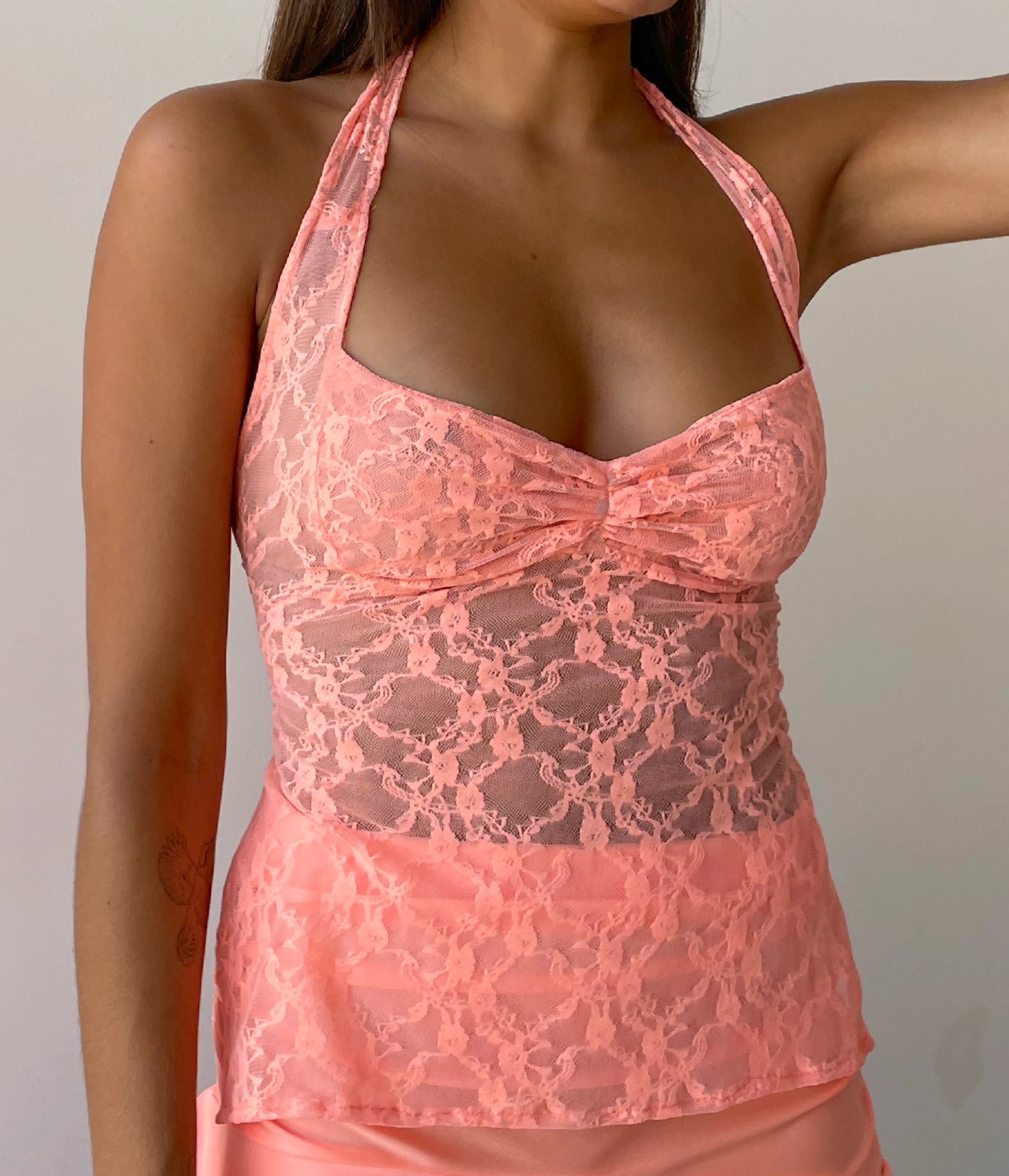 Peach Lace Halter