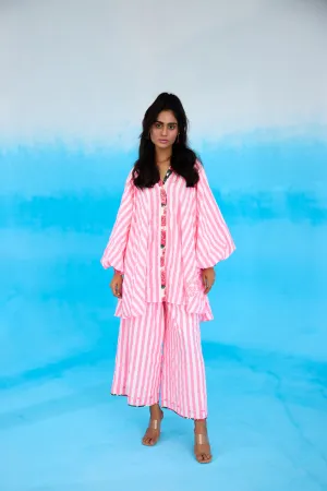 Pink Candy Stripes Raglan Shirt