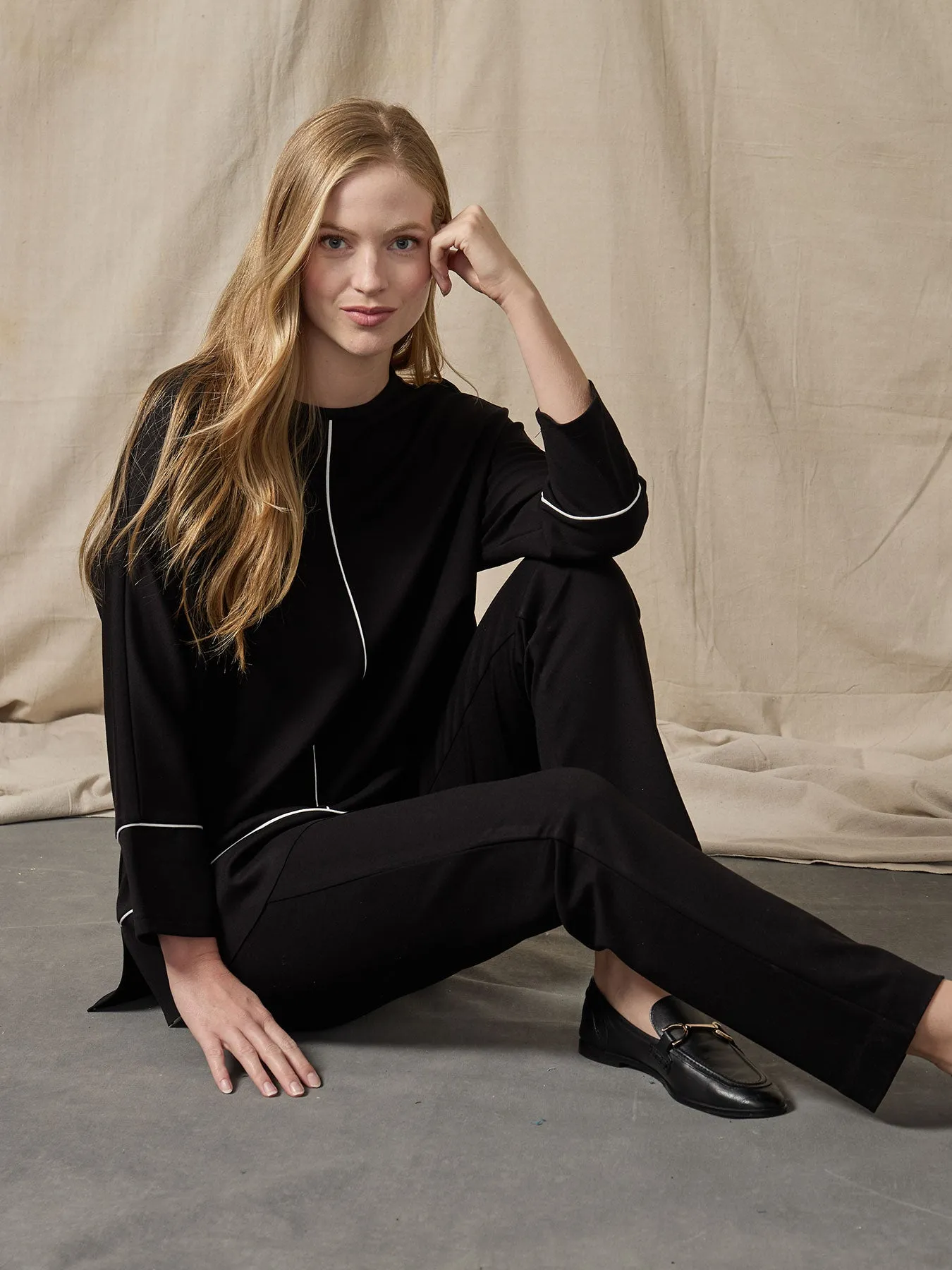 Piped Seam Detail Tunic, Serenity Knit