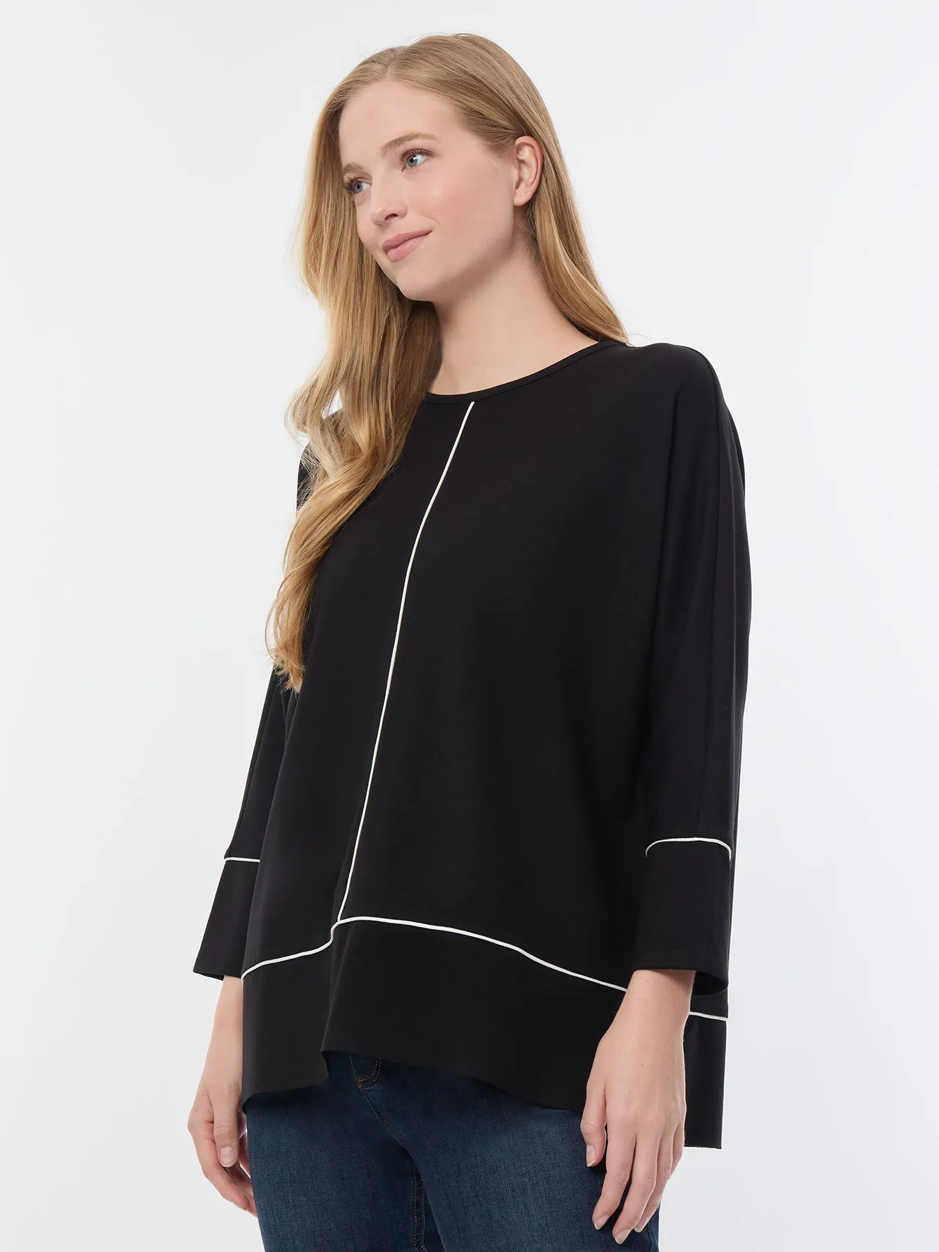Piped Seam Detail Tunic, Serenity Knit