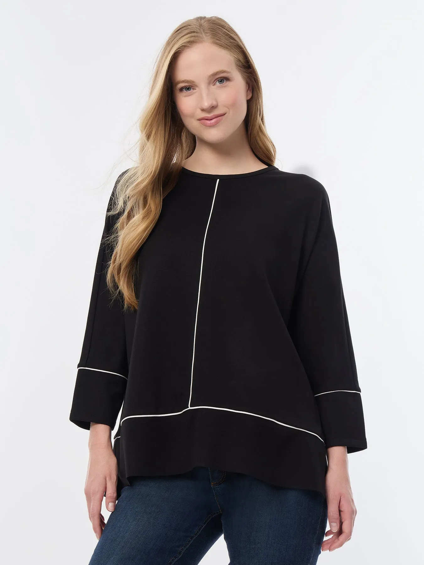 Piped Seam Detail Tunic, Serenity Knit