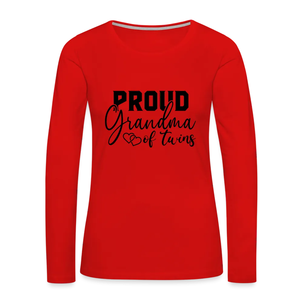 Proud Grandma of Twins Women's Premium Long Sleeve T-Shirt