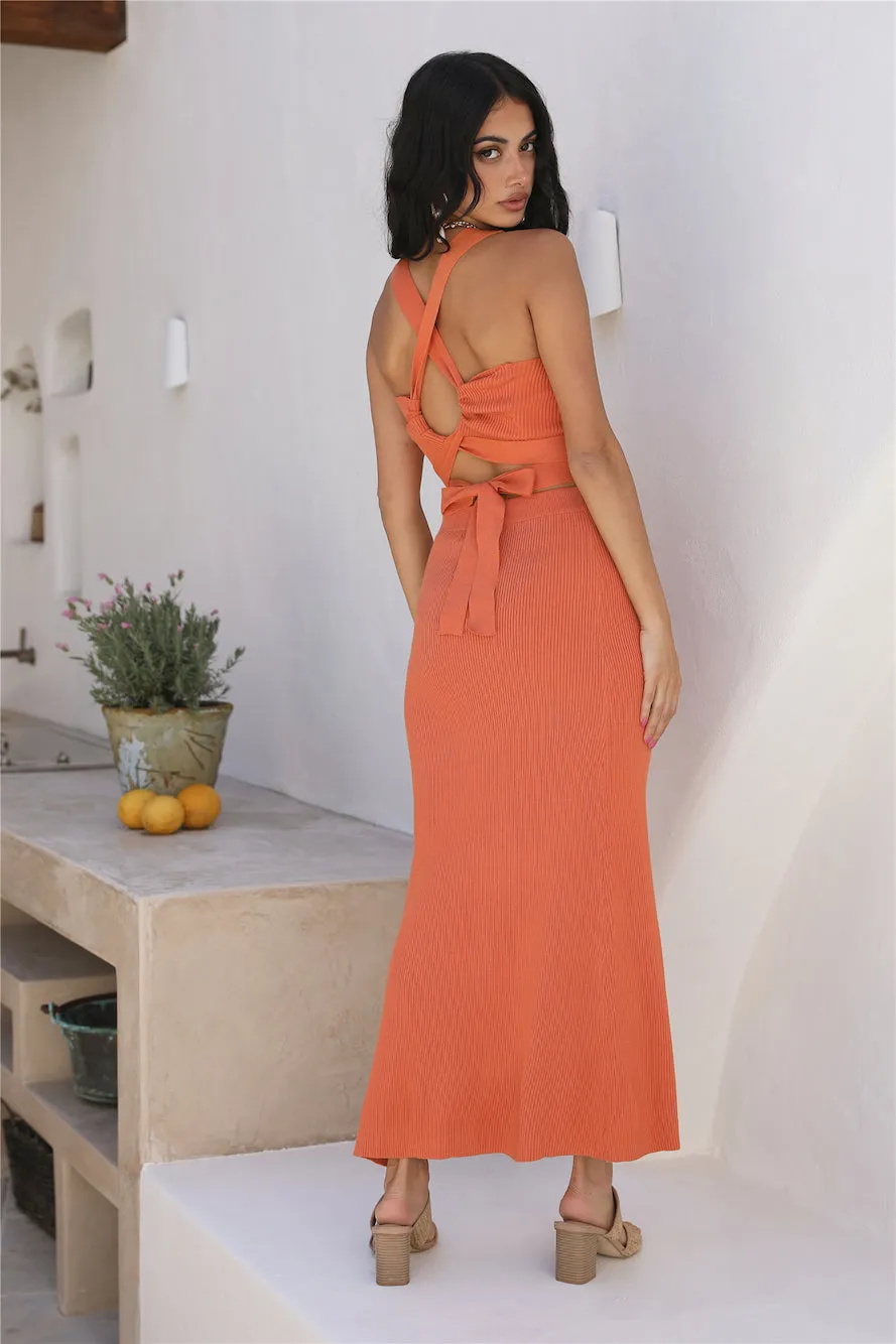 Pumpkin Spice Maxi Skirt Orange