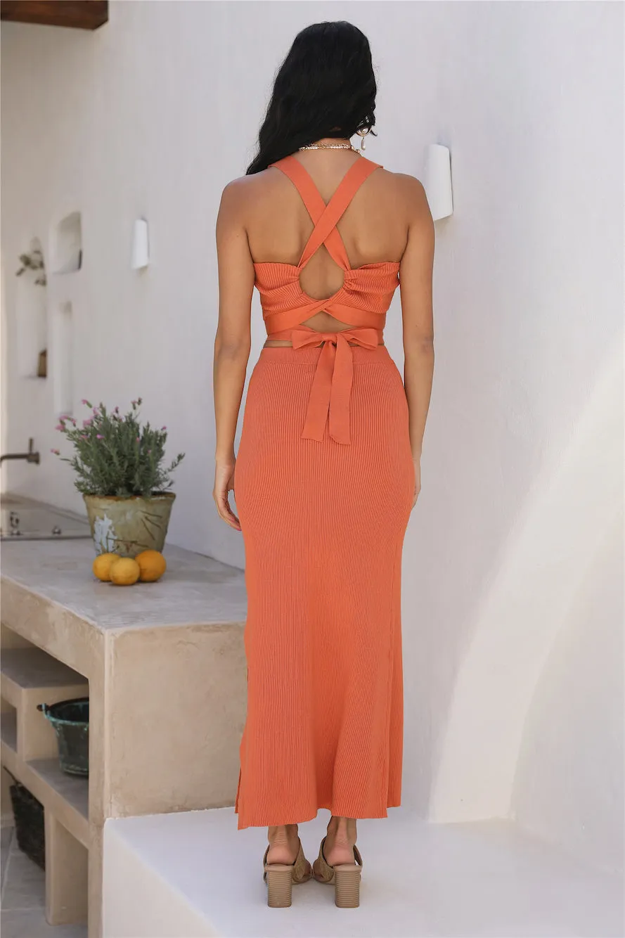 Pumpkin Spice Maxi Skirt Orange