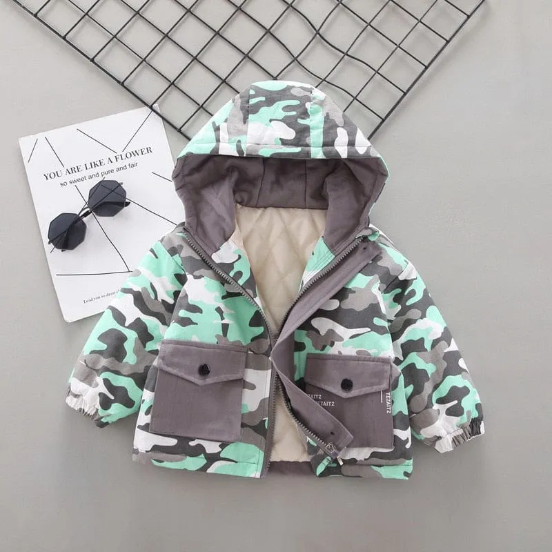 "Bo" Hooded Camo Children's Coat