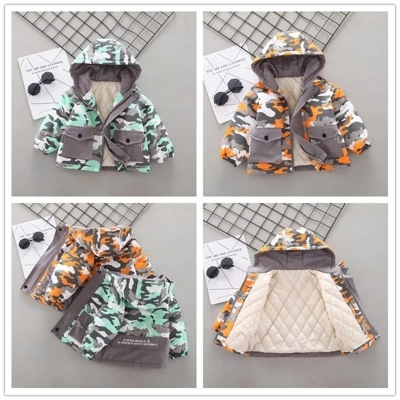 "Bo" Hooded Camo Children's Coat