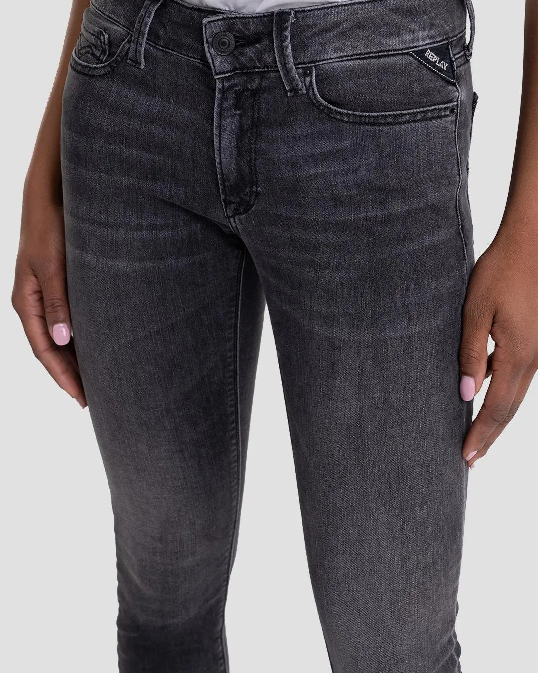 Replay Womens New Luz Skinny Fit Jeans - Medium Grey