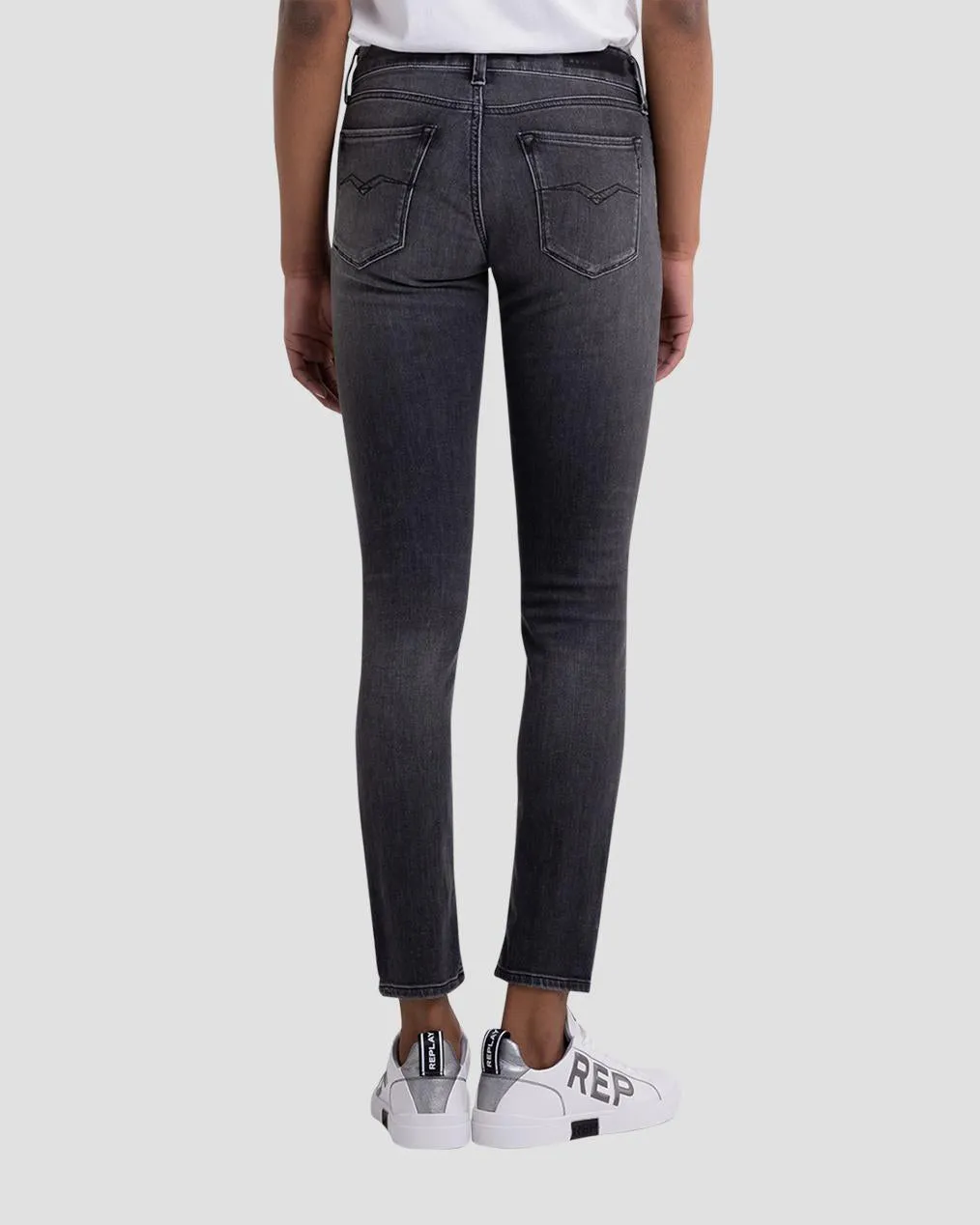 Replay Womens New Luz Skinny Fit Jeans - Medium Grey