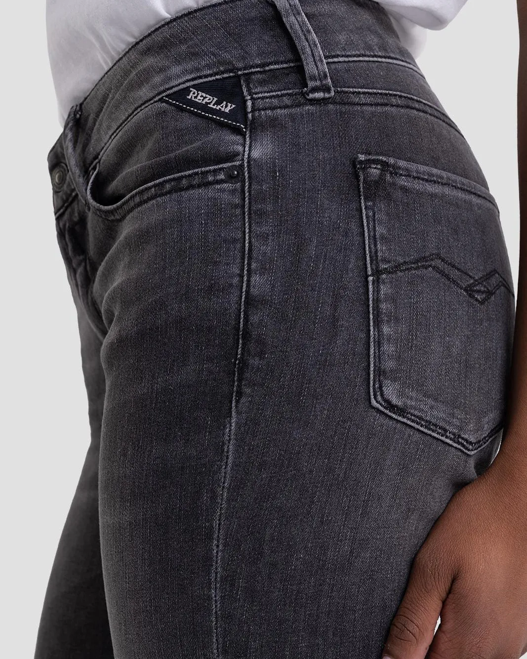 Replay Womens New Luz Skinny Fit Jeans - Medium Grey