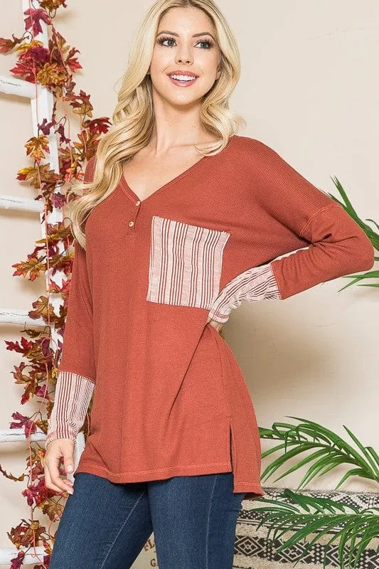 Reversed Stitched Hi Low Tunic *Online Only*