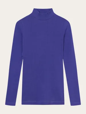 Rib high neck long sleeve - Deep Purple