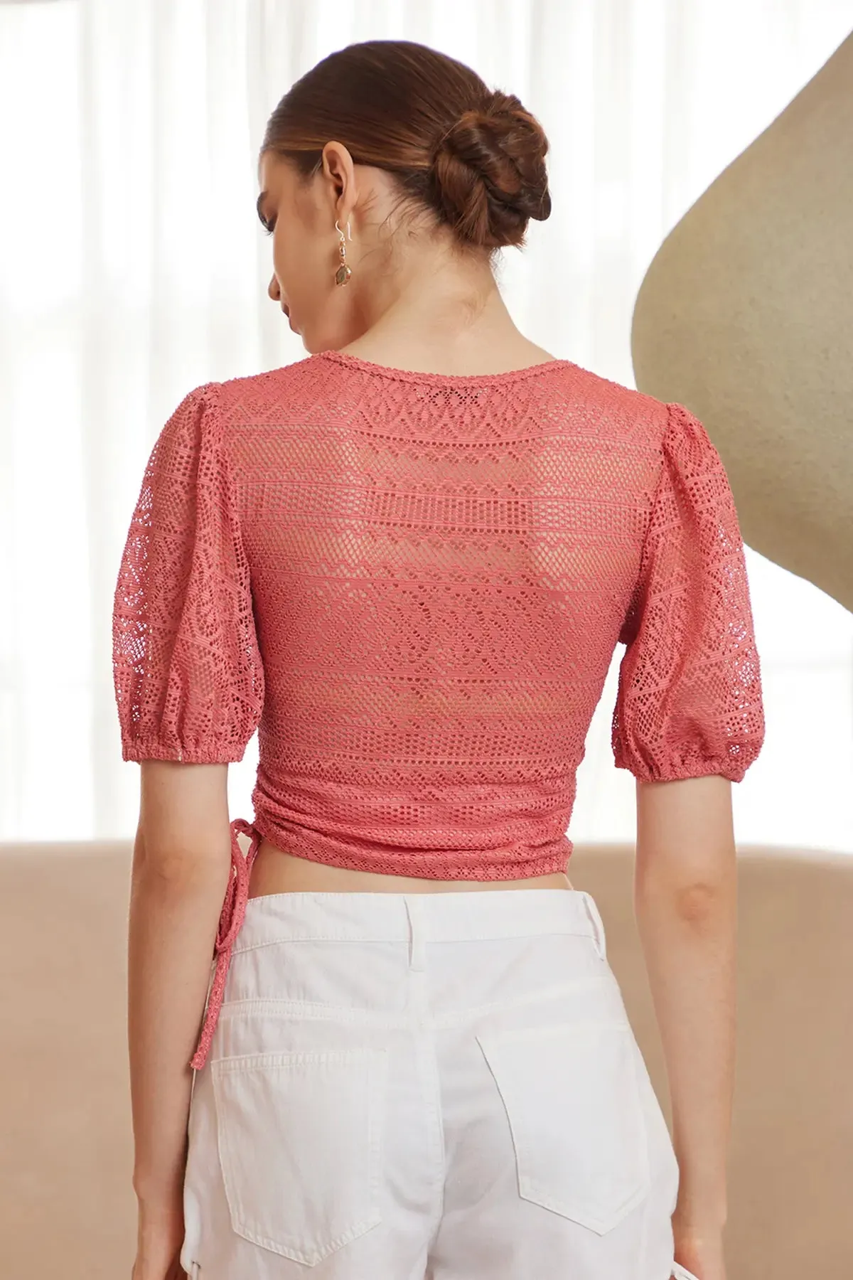 Ring Linked Cut Out Crop Top