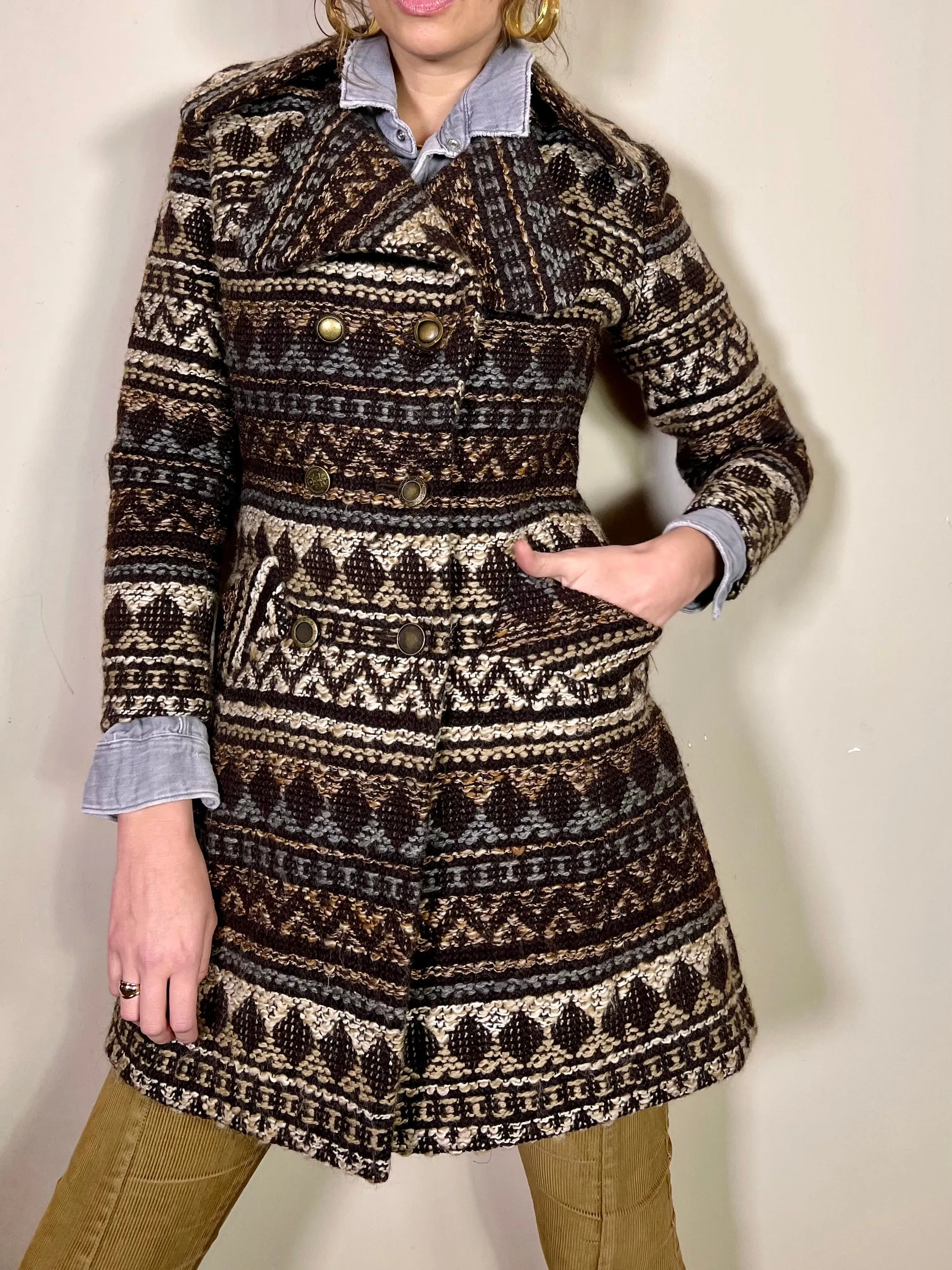 Romeo, double breasted woven vintage coat