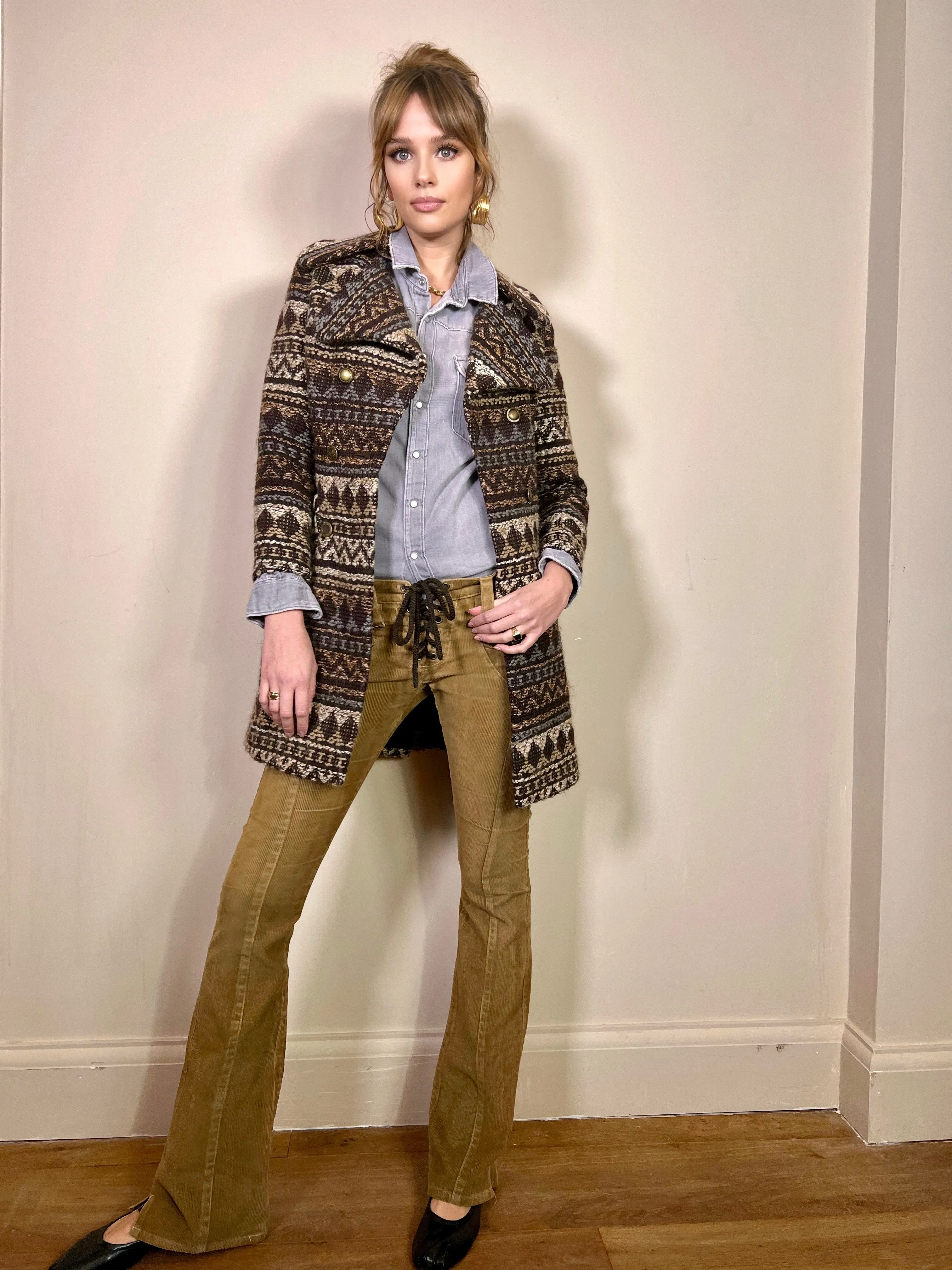 Romeo, double breasted woven vintage coat