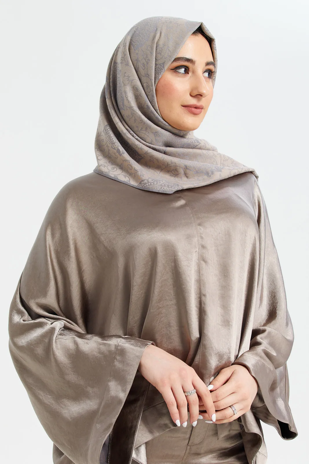 Sage Kimino Sleeve Satin Tunic