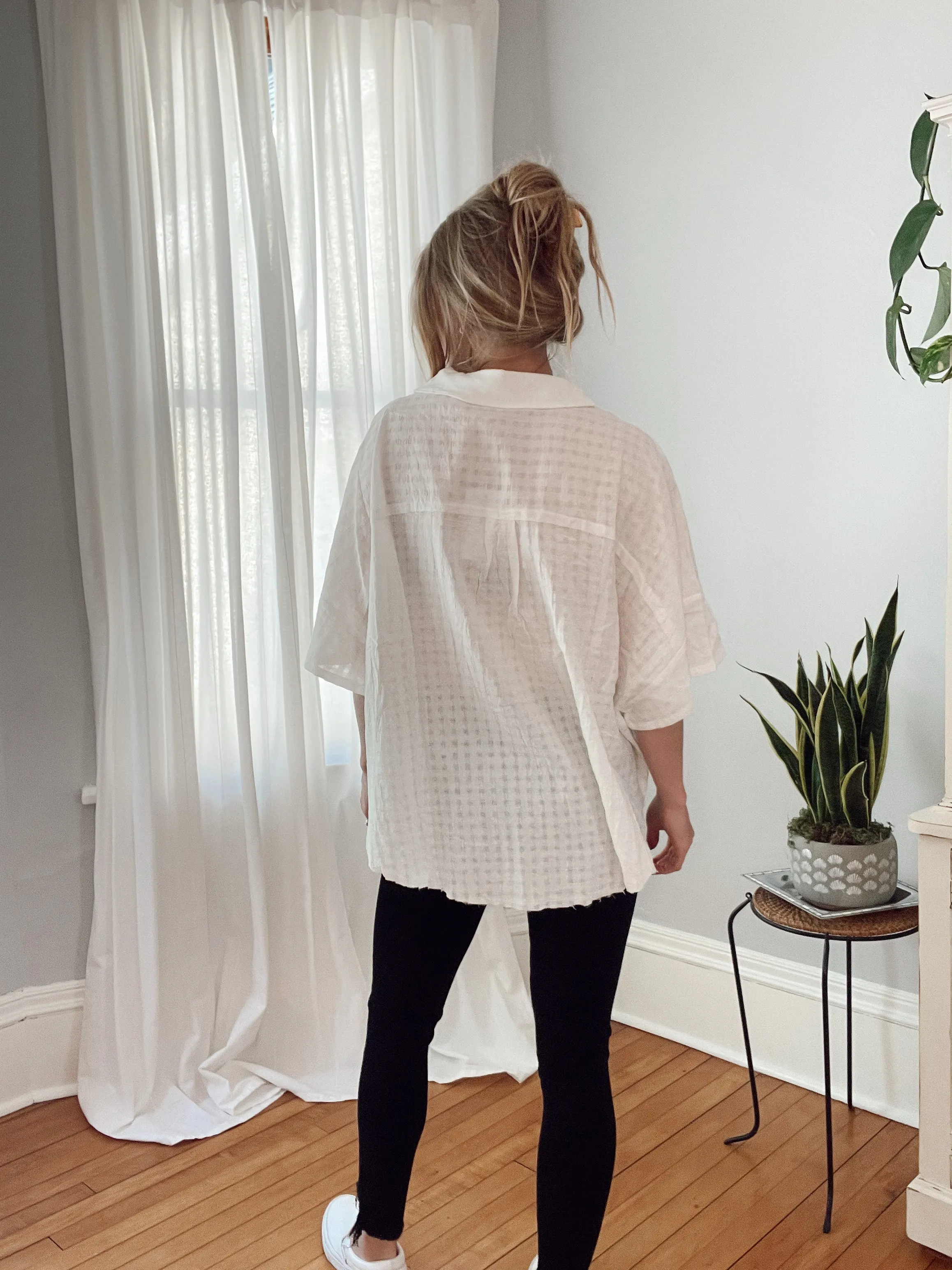 Seaside White Dolman Top