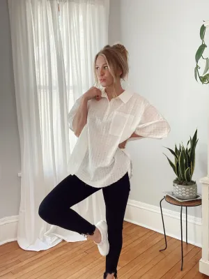 Seaside White Dolman Top