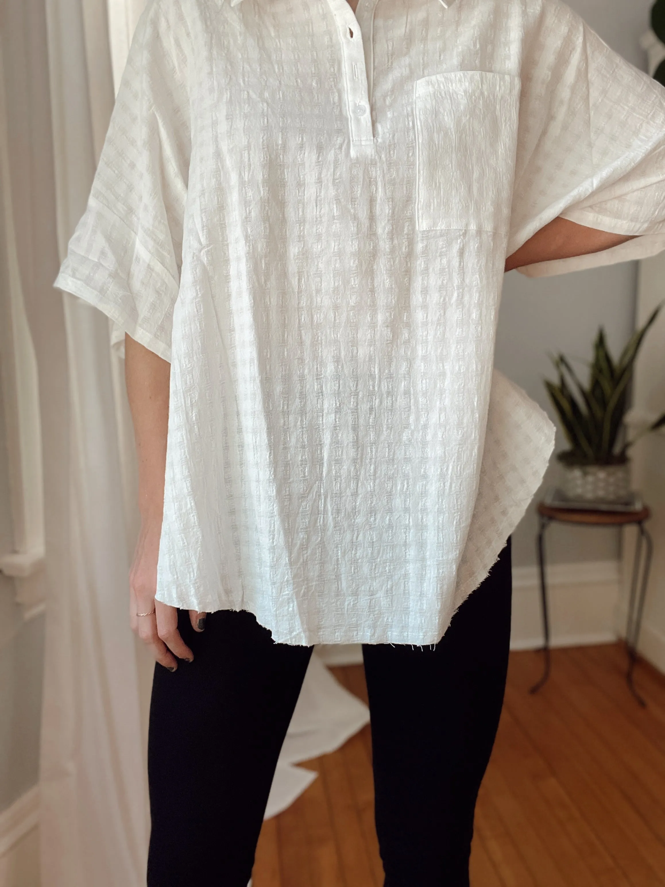Seaside White Dolman Top
